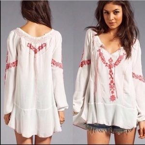 FREE PEOPLE Fondly St Tropez embroidered tunic